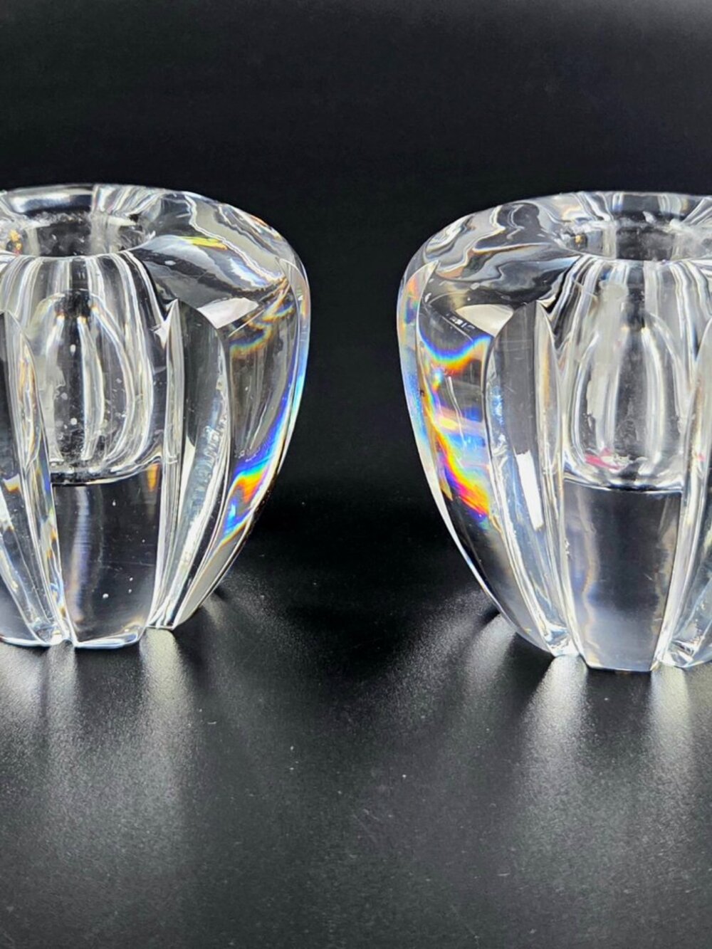 Vintage Orrefors Stella-Stella Polaris - Single Light Candlesticks - Set of 2